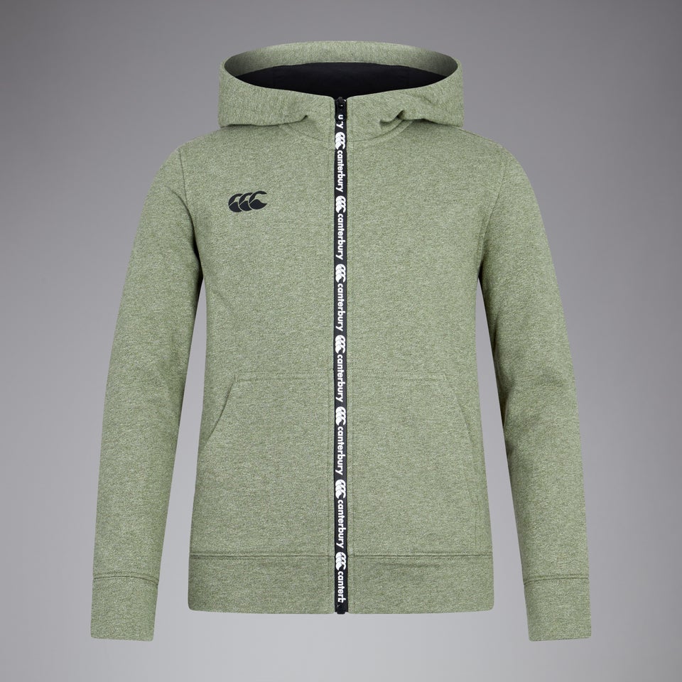 Junior Unisex Full Zip Printed Hoody Green