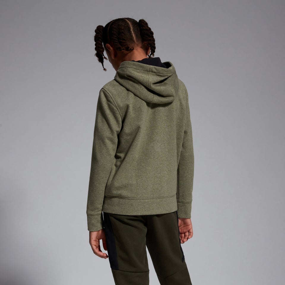 Junior Unisex Full Zip Printed Hoody Green