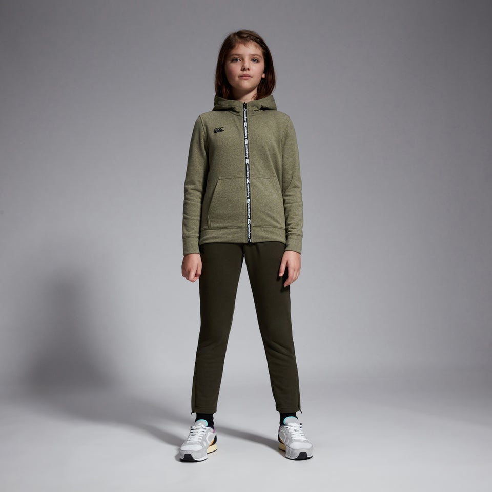 Junior Unisex Full Zip Printed Hoody Green