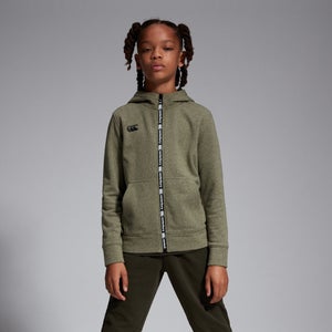 Junior Unisex Full Zip Printed Hoody Green