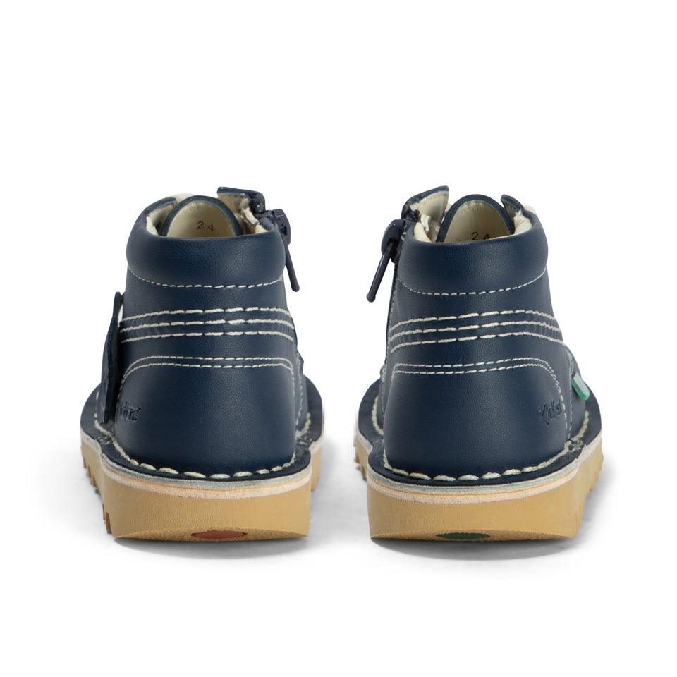 Infant Unisex Kick Hi Zip Leather Alternative Navy