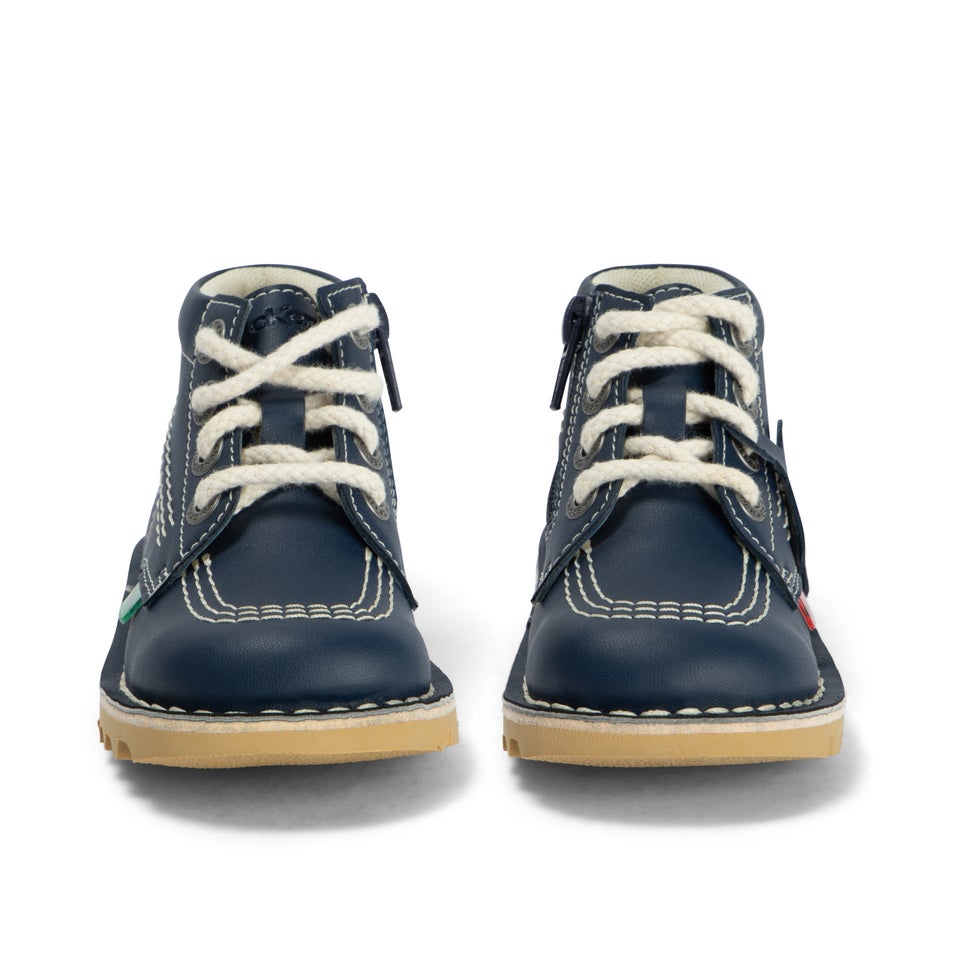 Infant Unisex Kick Hi Zip Leather Alternative Navy