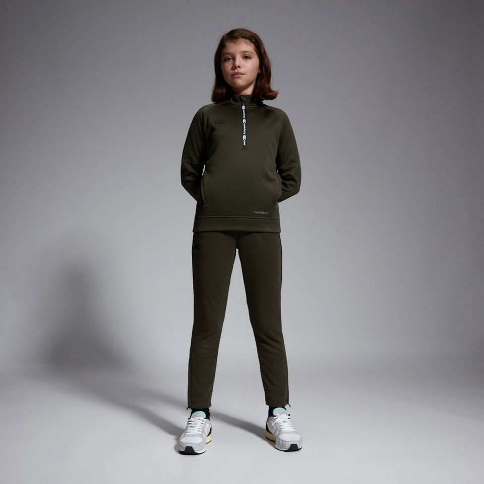 Junior Unisex 1/2 Zip Thermoreg Fleece Green