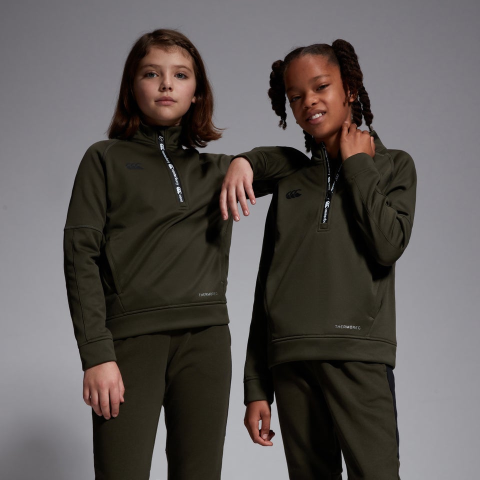 Junior Unisex 1/2 Zip Thermoreg Fleece Green