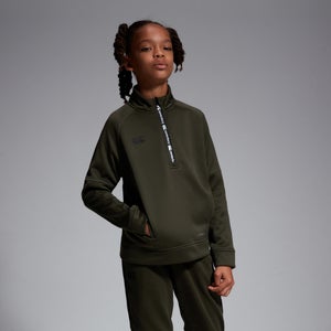 Junior Unisex 1/2 Zip Thermoreg Fleece Green