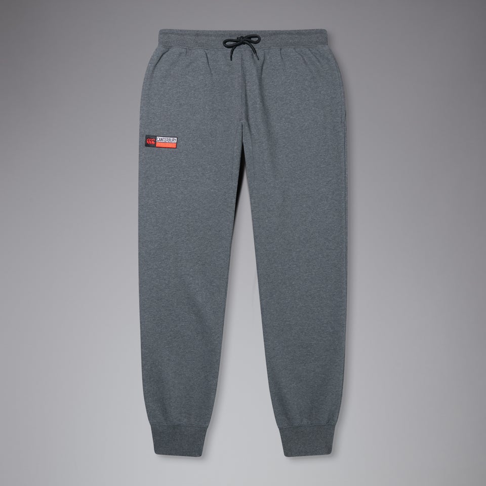 Mens Tapered Fleece Cuffpant Grey Marl