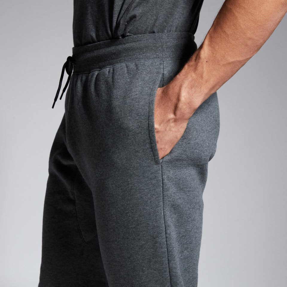 Mens Tapered Fleece Cuffpant Grey Marl