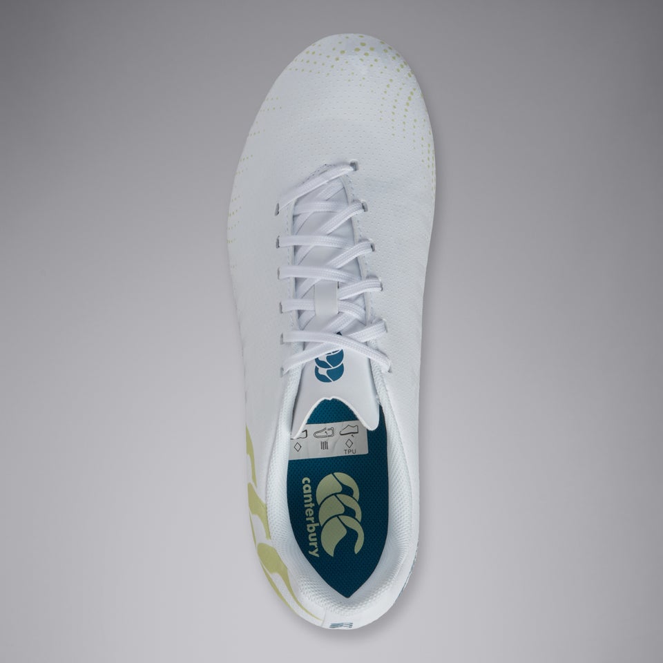 Junior Unisex Speed Infinite Team Firm Ground Boots White/Yellow