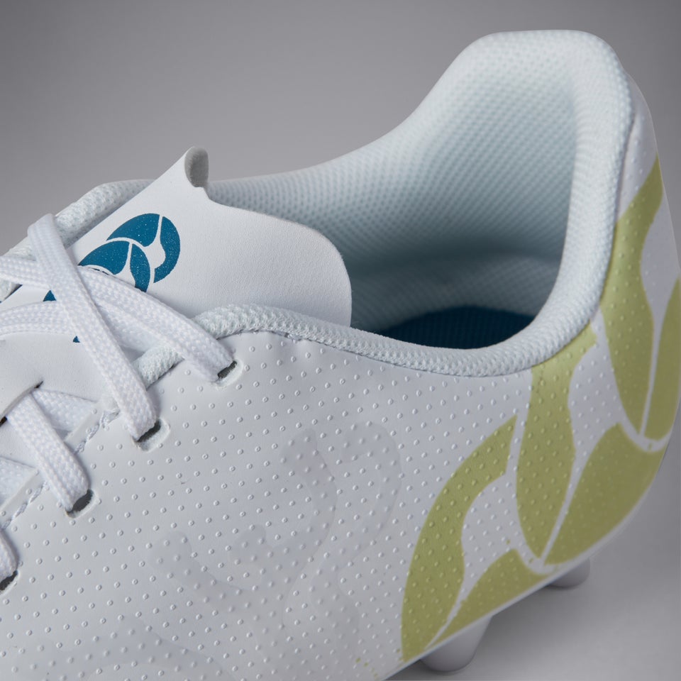 Junior Unisex Speed Infinite Team Firm Ground Boots White/Yellow