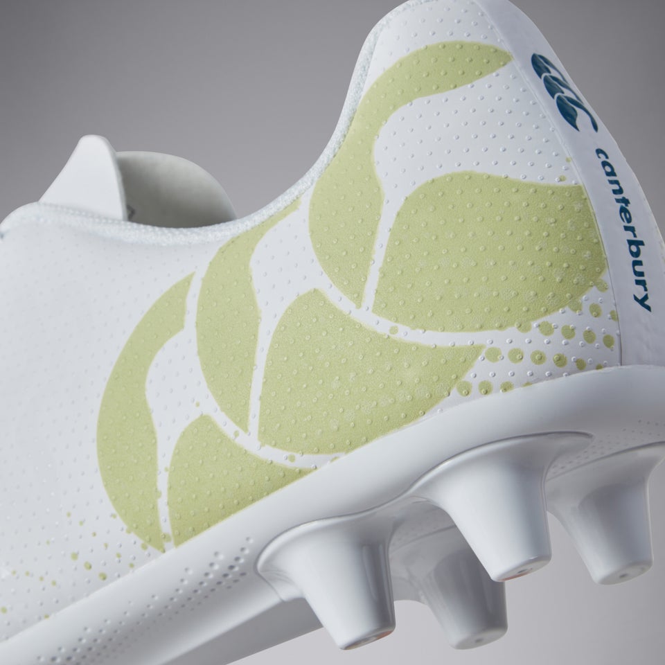 Junior Unisex Speed Infinite Team Firm Ground Boots White/Yellow