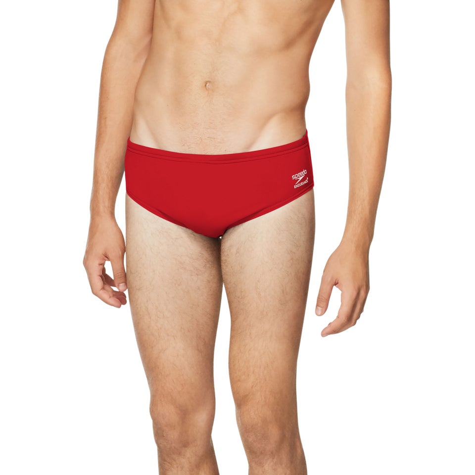 Men's Solid Brief Red