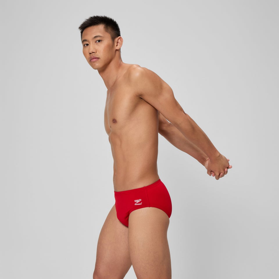 Men's Solid Brief Red