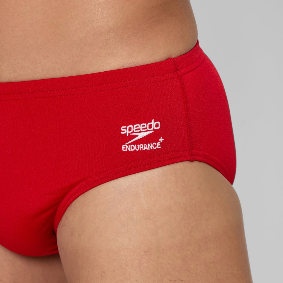 Men's Solid Brief Red