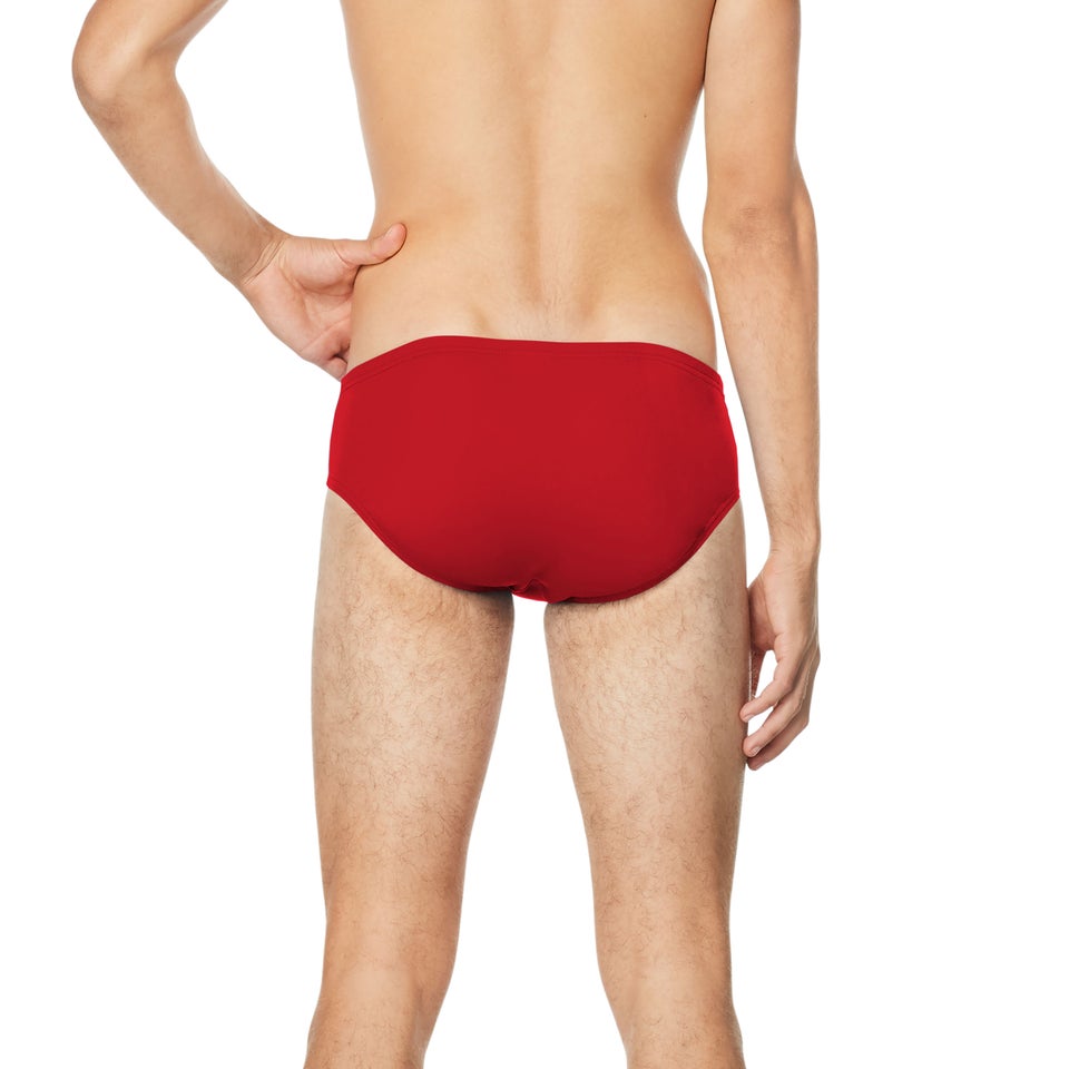 Men's Solid Brief Red