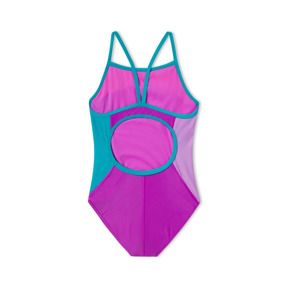 Girl's Colorblock Propel Back One Piece Purple