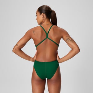 Women's Solid One Back One Piece Green