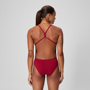 Women's Solid One Back One Piece Red