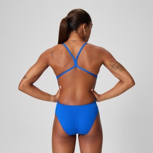Women's Solid One Back One Piece Blue