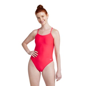 Women's Solid Twist Back One Piece Pink