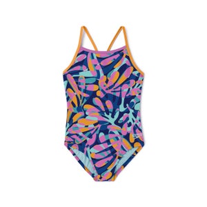 Girl's Print Propel Back One Piece Blue