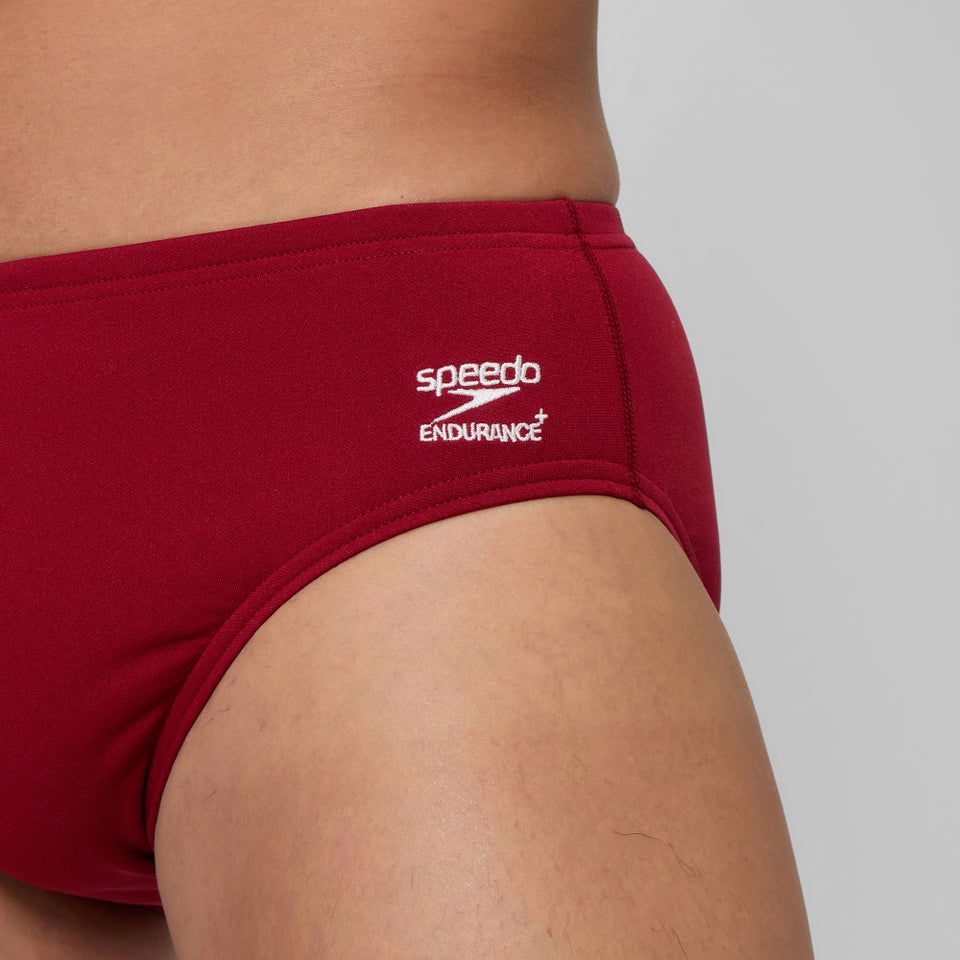 Men's Solid Brief Red