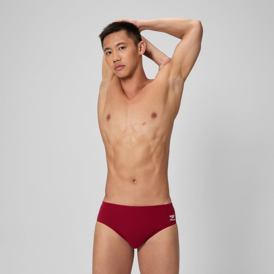 Men's Solid Brief Red