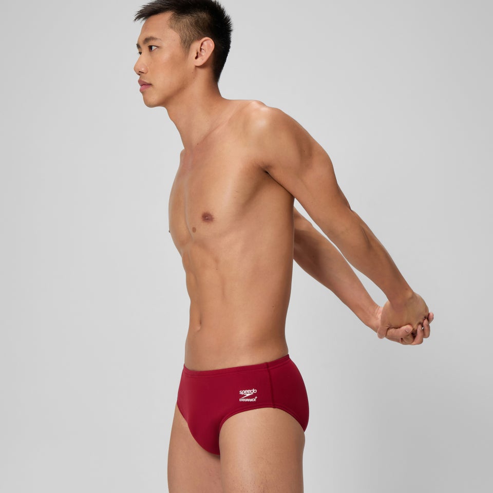 Men's Solid Brief Red