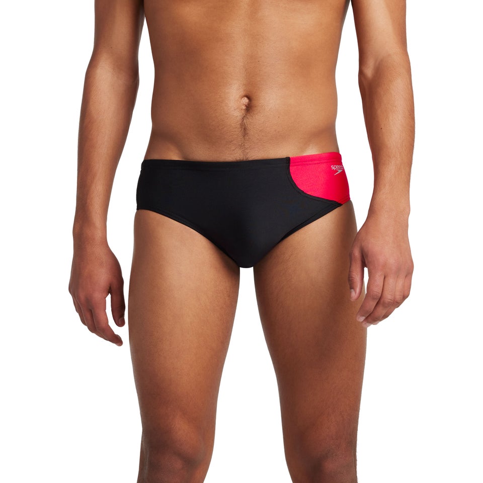 Men's Asymmetrical Colorblock One Brief Black