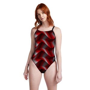 Women's Precision Strappy Cross Back One Piece Red - 28