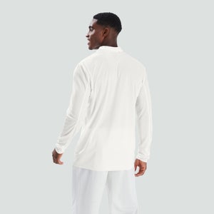 Mens Cricket Long Sleeved Polo Shirt Cream