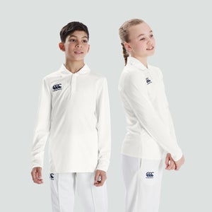 CANTERBURY CRICKET REG SET-IN LS POLO JU CREAM - 12