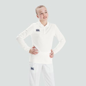 CANTERBURY CRICKET REG SET-IN LS POLO JU CREAM