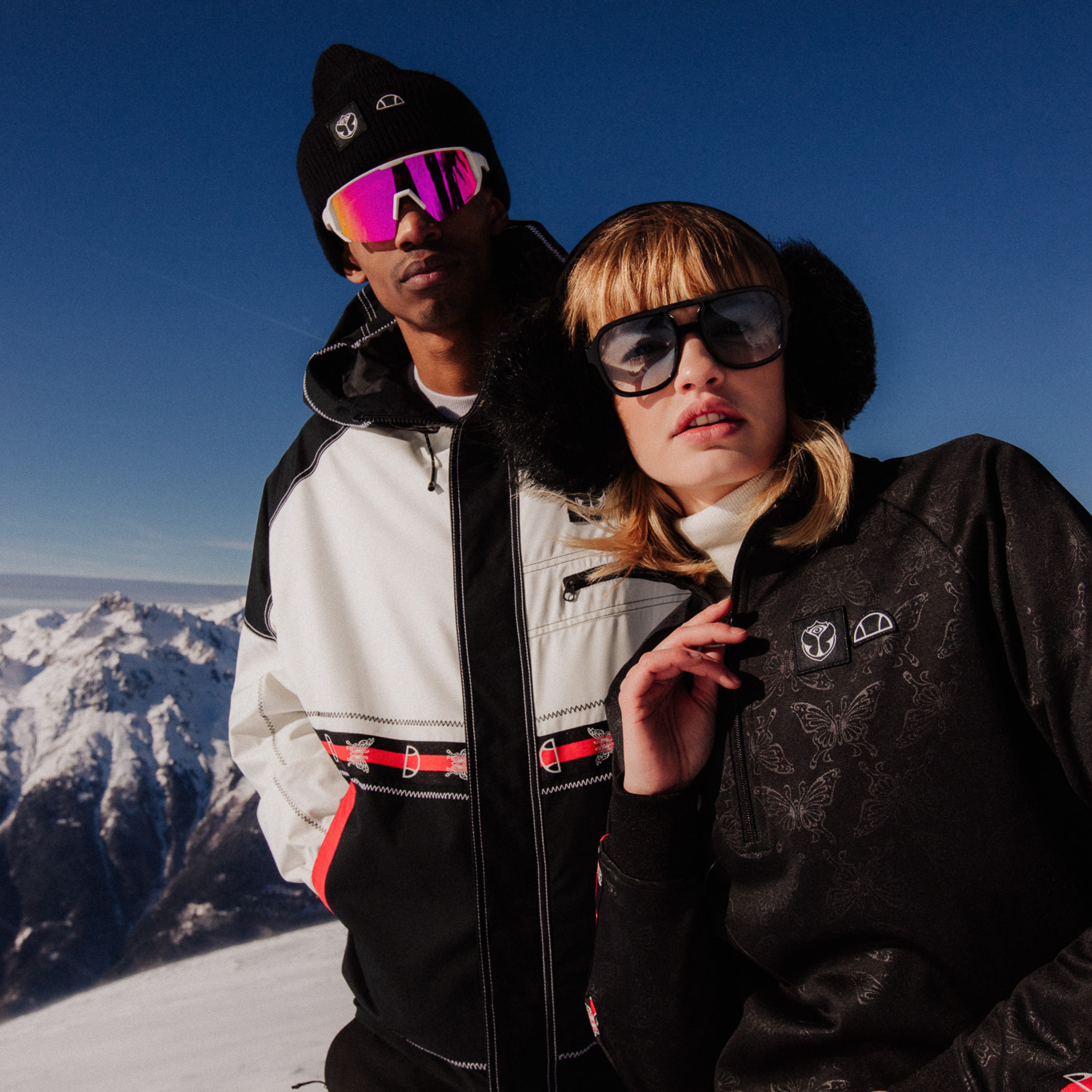 Unisex Tomorrowland X ellesse Ski Jacket Black/White | ellesse UK