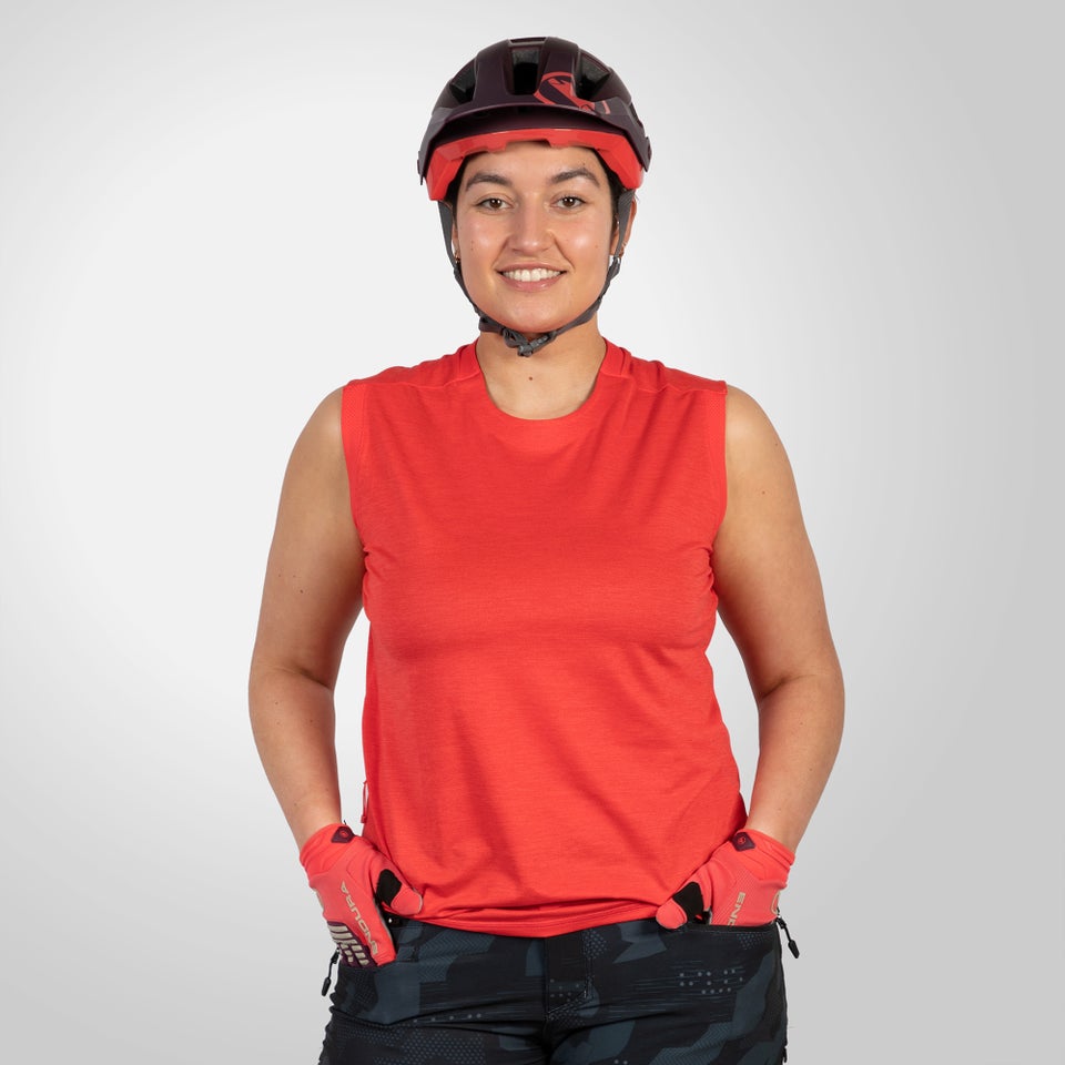 Women's SingleTrack Tank Top - Pomegranate - XXL