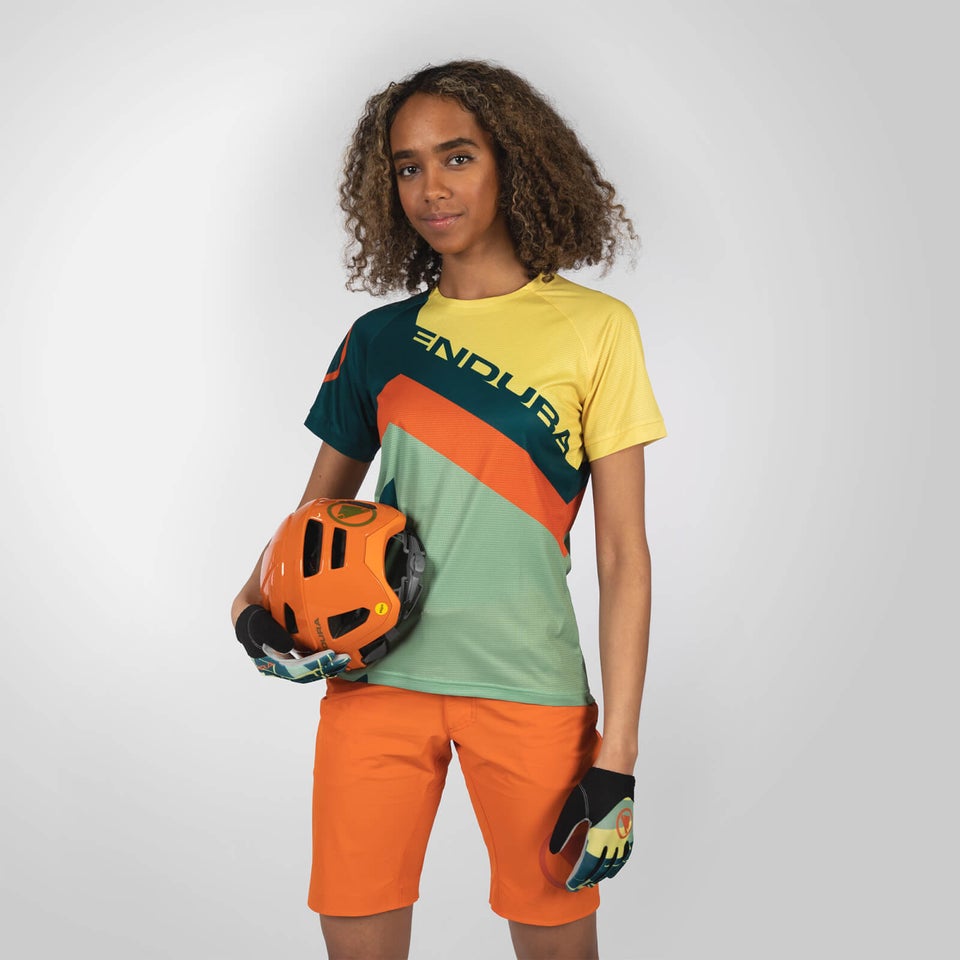 SingleTrack Print T-Shirt LTD für Damen - Sattes Teal