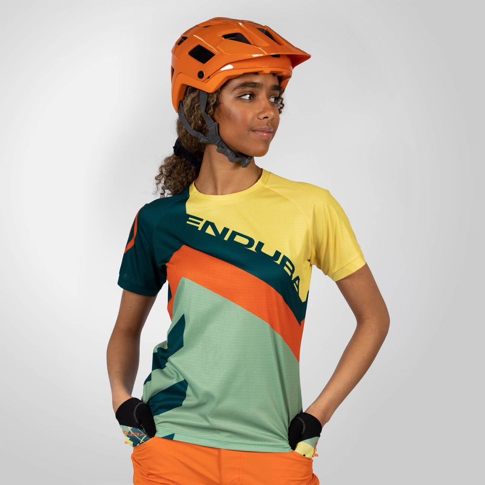 SingleTrack Print T-Shirt LTD für Damen - Sattes Teal