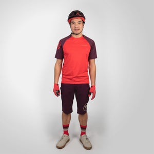 SingleTrack Kurzarmtrikot für Herren - Granatapfel