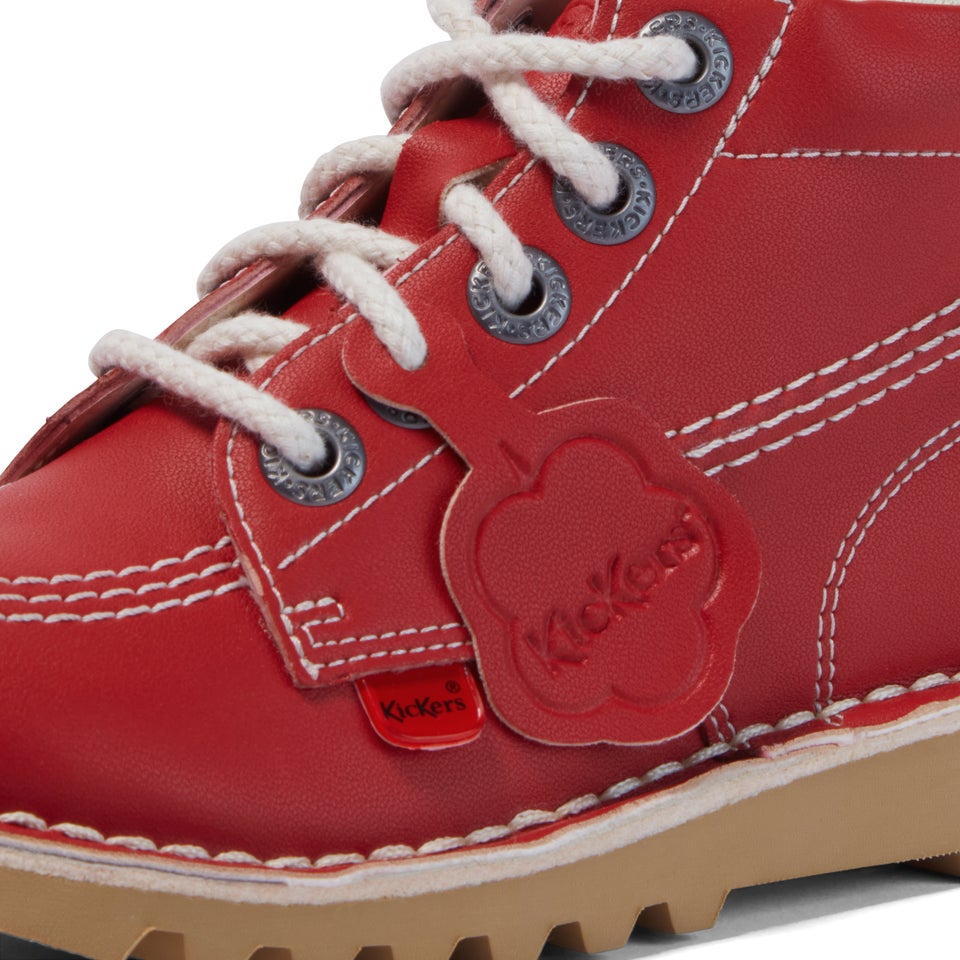 Junior Unisex Kick Hi Zip Leather Alternative Red