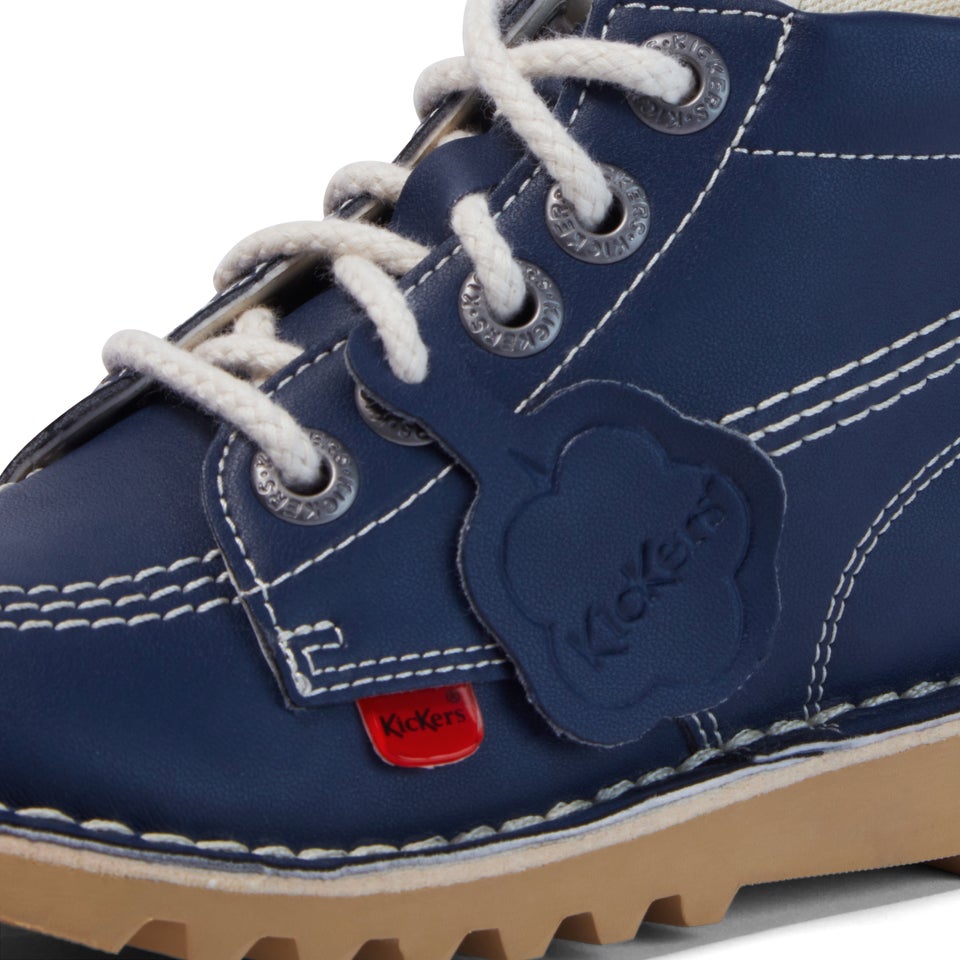 Junior Unisex Kick Hi Zip Leather Alternative Navy