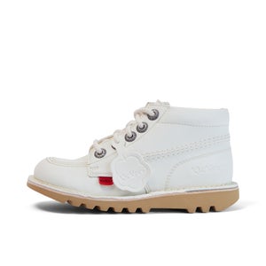 Junior Unisex Kick Hi Zip Vegan Leather Alternative White - 1