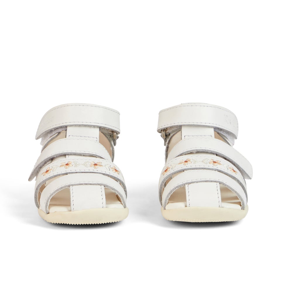 Baby Wriggle Flower Sandals Leather White