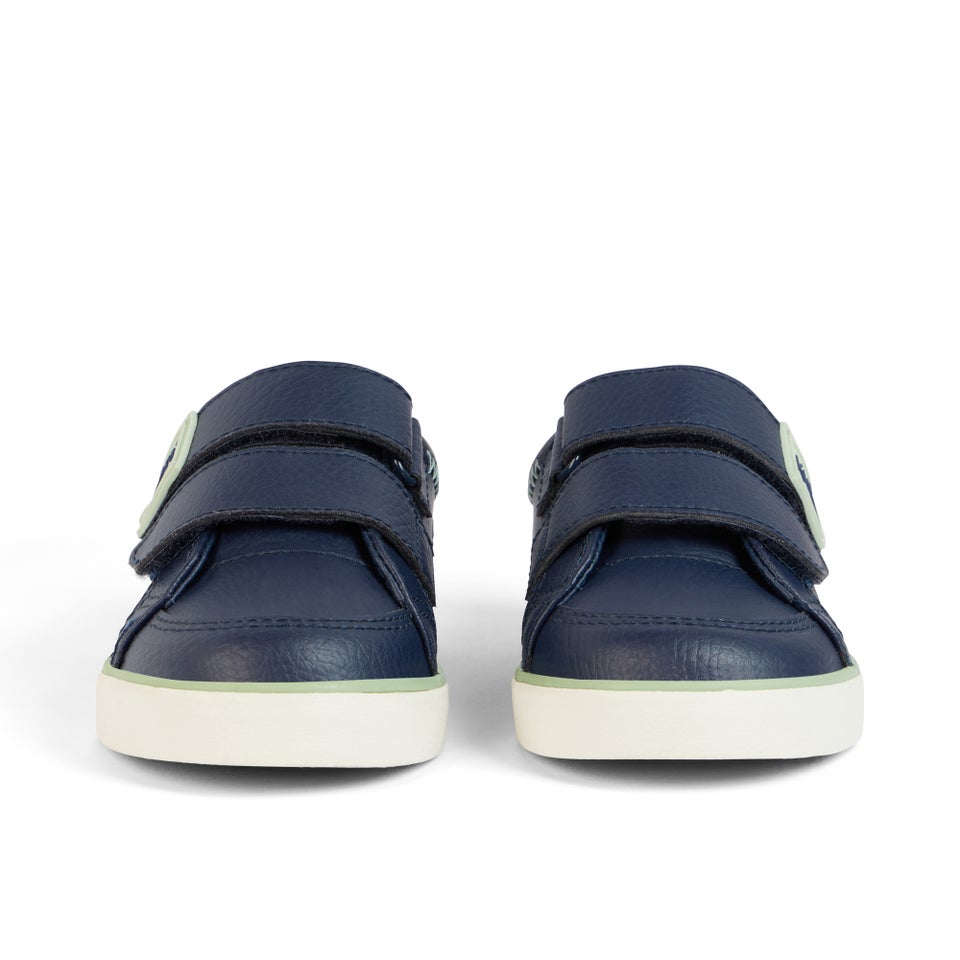 Infant Boys Tovni Twin ZigZag Trainers Leather Navy