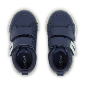 Infant Boys Tovni Twin ZigZag Trainers Leather Navy
