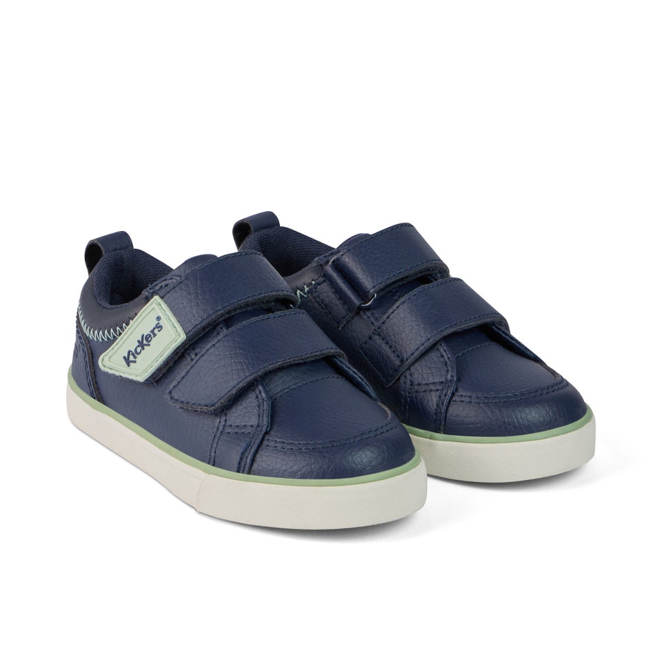 Infant Boys Tovni Twin ZigZag Trainers Leather Navy