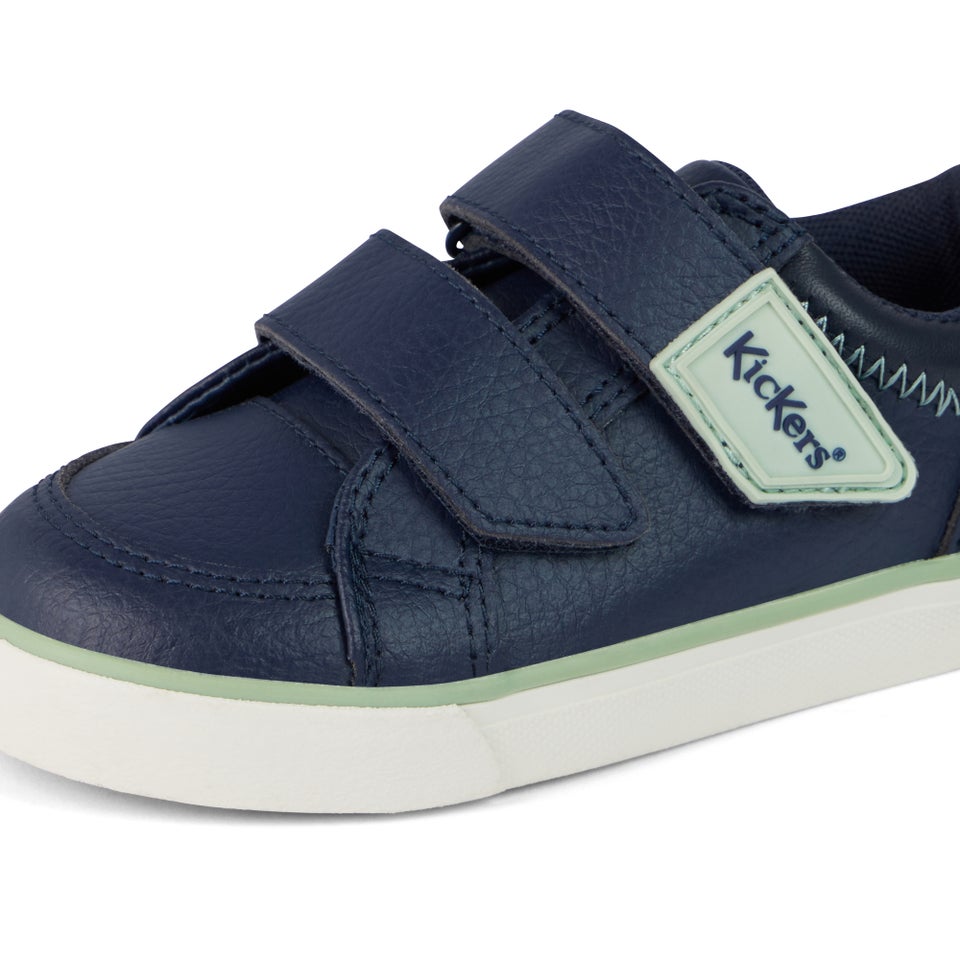 Infant Boys Tovni Twin ZigZag Trainers Leather Navy