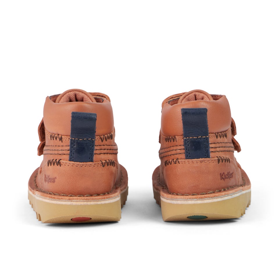 Infant Boys Kick Hi Roll ZigZag Boots Leather Tan