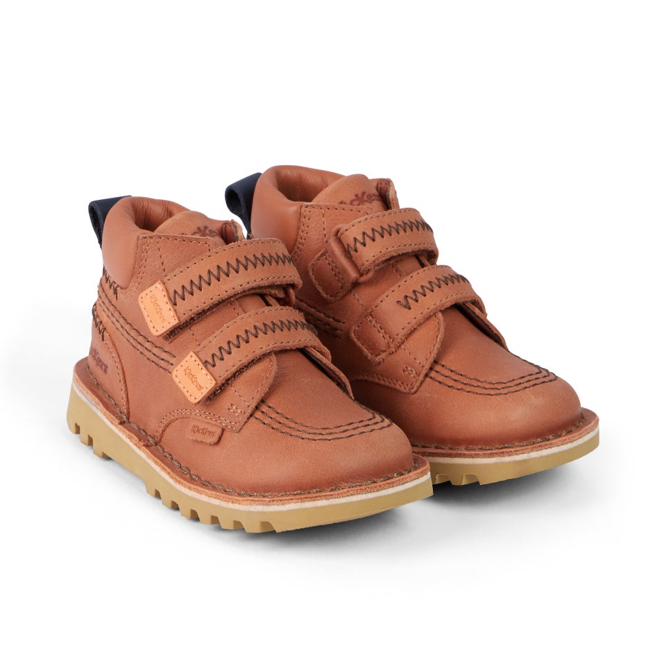 Infant Boys Kick Hi Roll ZigZag Boots Leather Tan