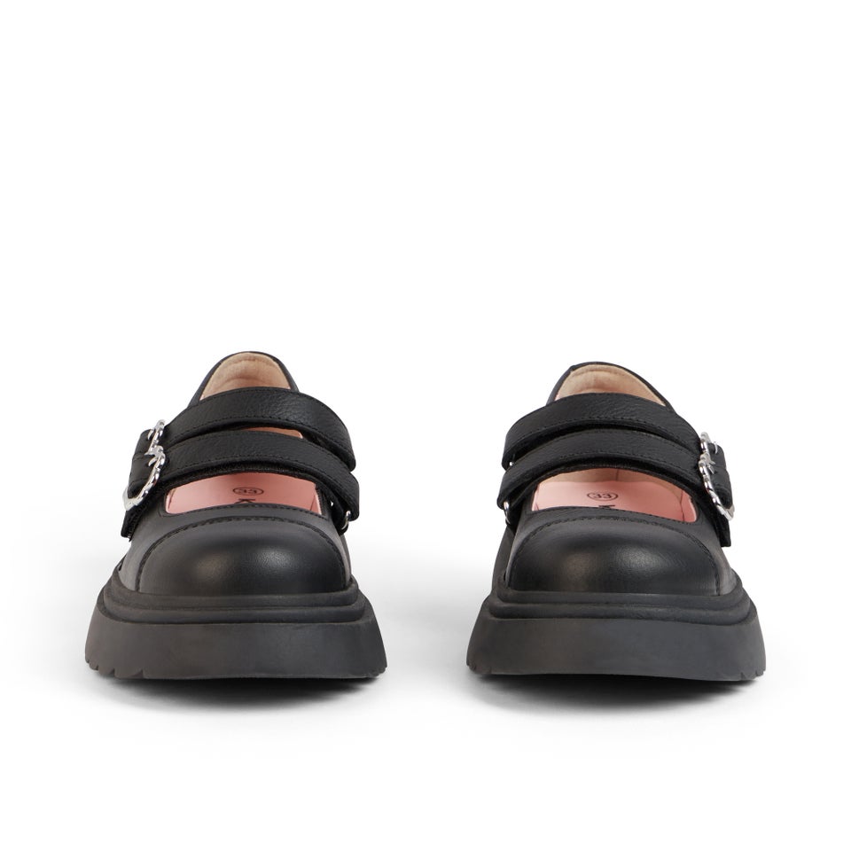 Junior Girls Kenzi MJ Shoes Leather Black