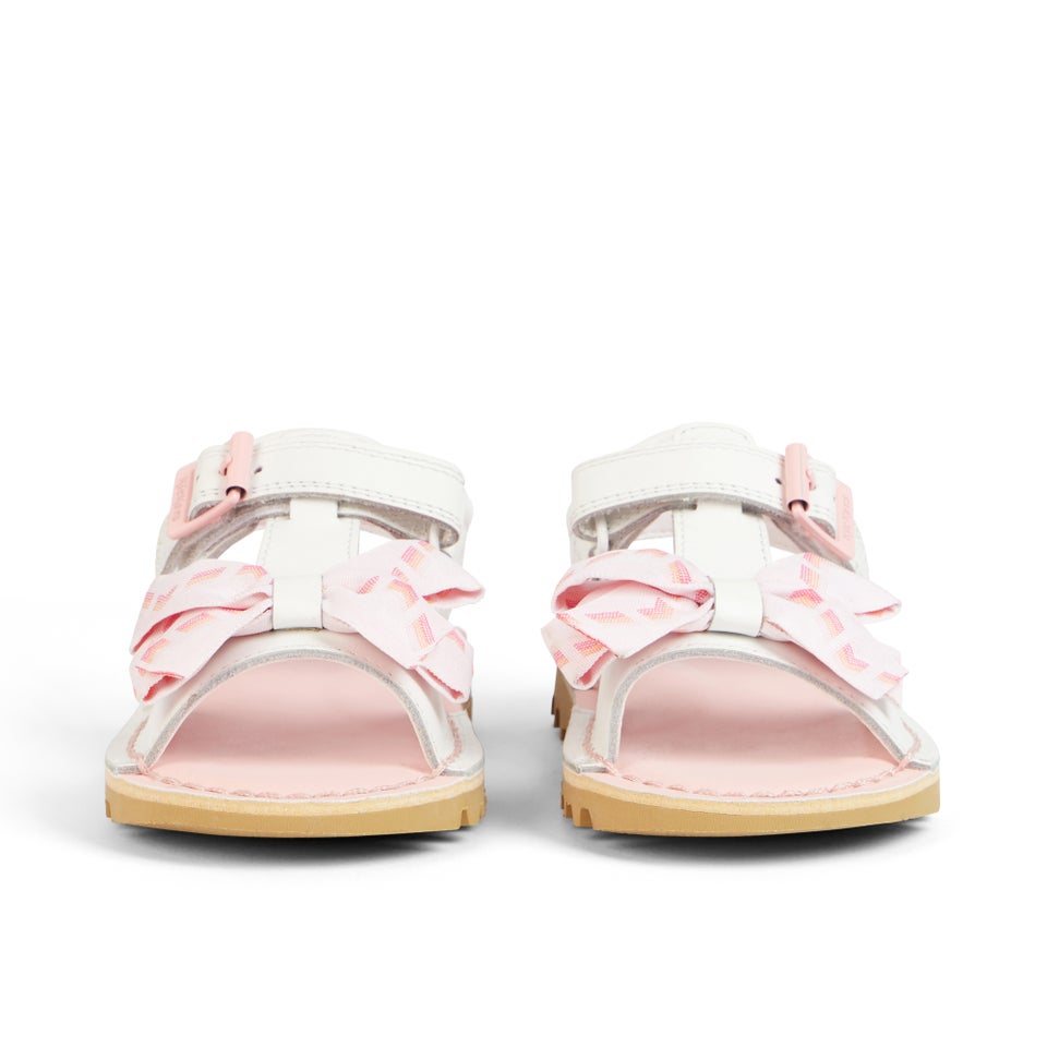 Infant Girls Kick Bow Sandals Leather White