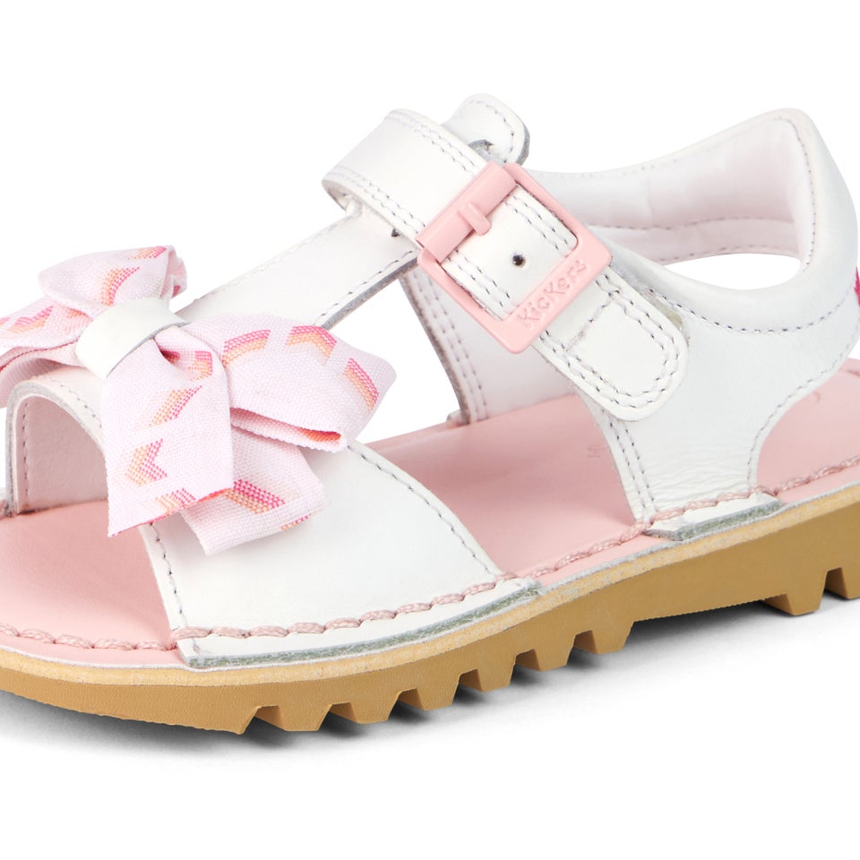 Infant Girls Kick Bow Sandals Leather White